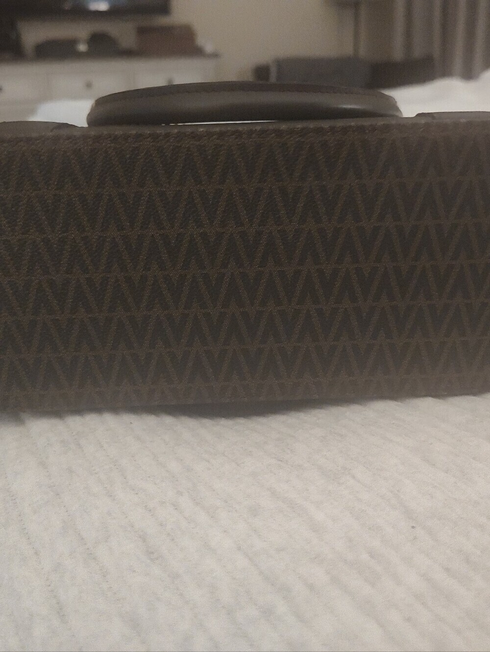 Vintage Mario Valentino Dark Brown Monogram Satchel - Picture 3 of 5